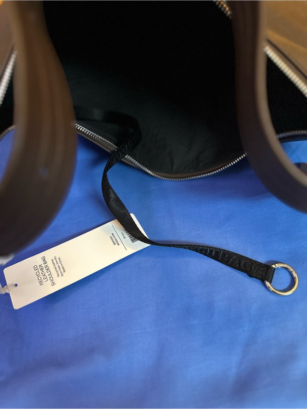 BAGGU Chocolate Brown Recycled Leather Shoulder Hobo - Picture 8 of 12